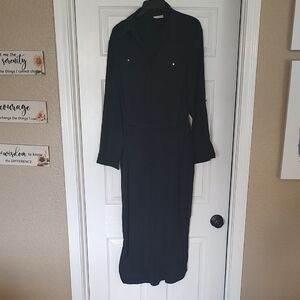 New York & Company Black Long Sleeve Dress